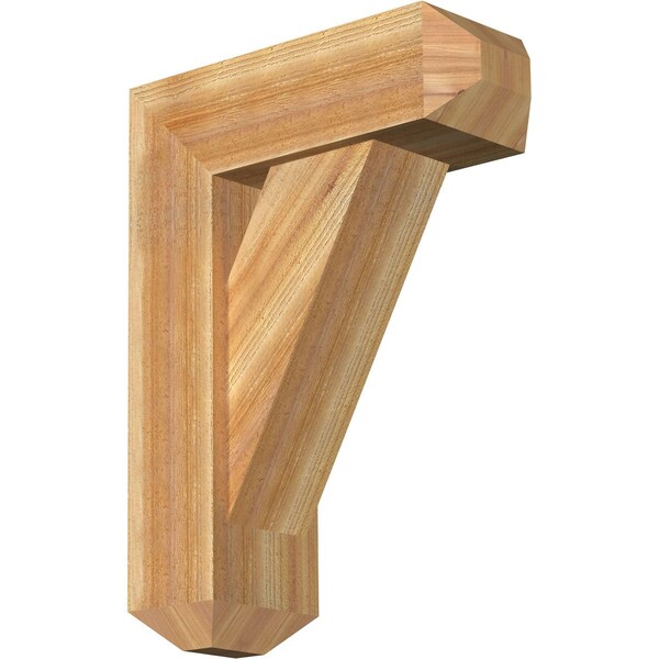 Ekena Millwork Traditional Craftsman Rough Sawn Bracket w/ Offset Brace, Western Red Cedar, 8"W x 22"D x 30"H BKT0806X22X30TRA04RWR - main